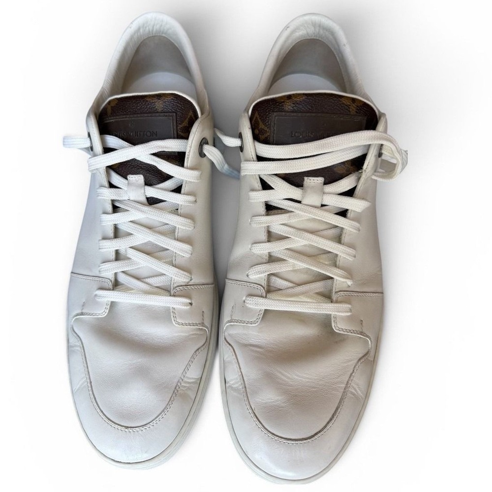 Louis Vuitton Luxembourg Sneaker White Monogram Canvas Heel